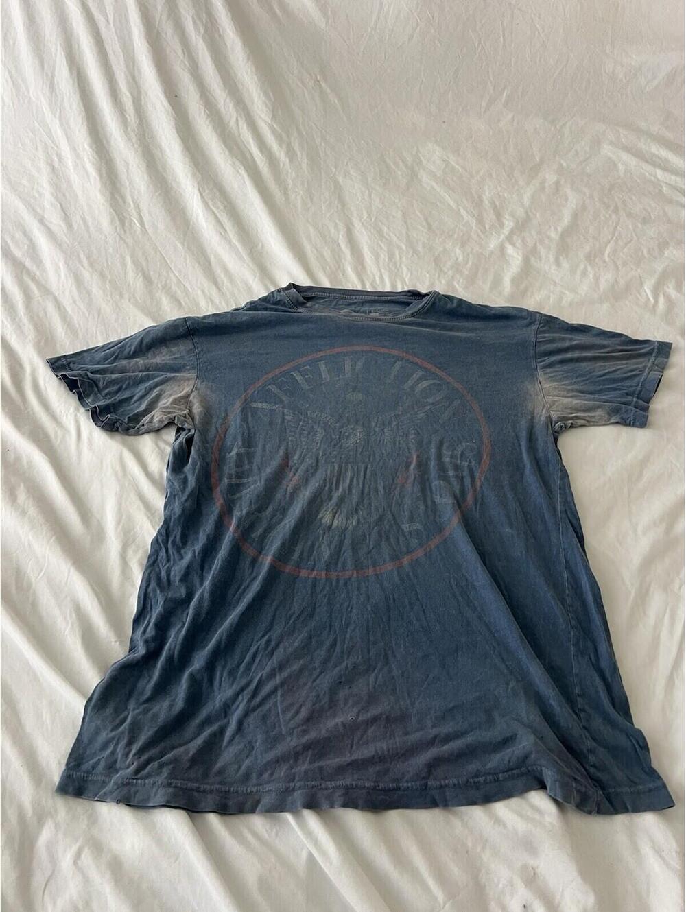 Vintage Y2K Affliction Grunge Goth Shirt Mens XL Blue Short Sleeve 383